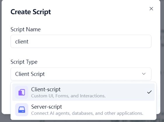 Create Script