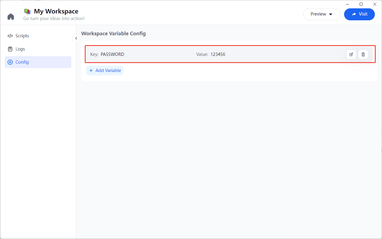 Manage Variables